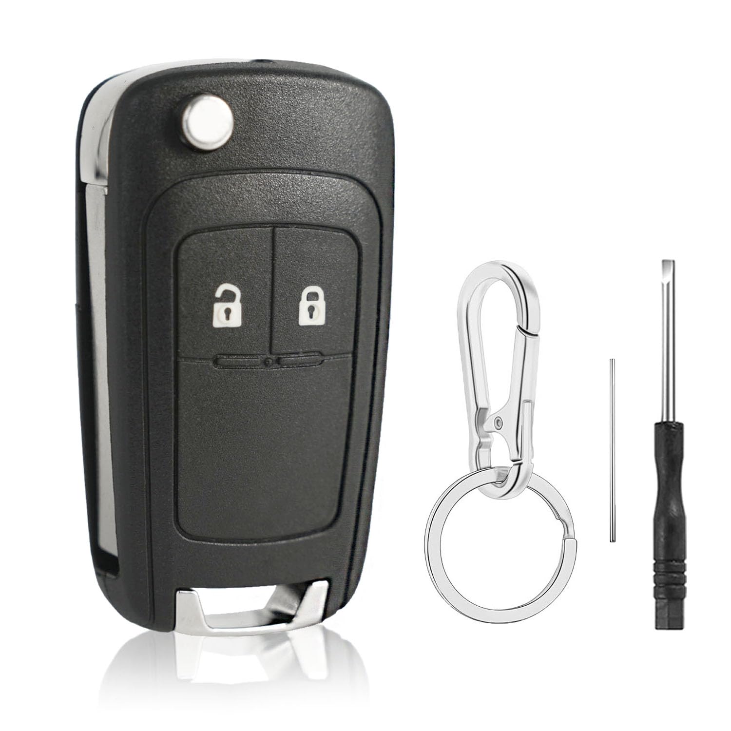 2 Tasten Auto Schlüsselgehäuse für Opel Adam Astra Insignia Mokka Meriva Movano Karl Cascada Zafira C Tourer Chevrolet Cruze Aveo Orlando Trax Spark Captiva Matiz Fernbedienung Autoschlüssel Gehäuse