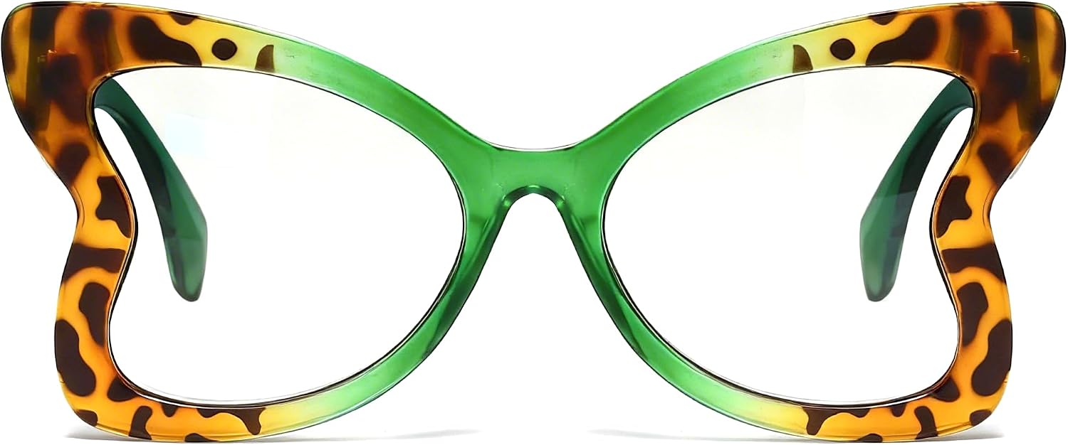 Chicid Oversized Blue Light Glasses for Women, Fashion Butterfly Frame Y2K Anti Glare Reduce Eyestrain Computer Glasses