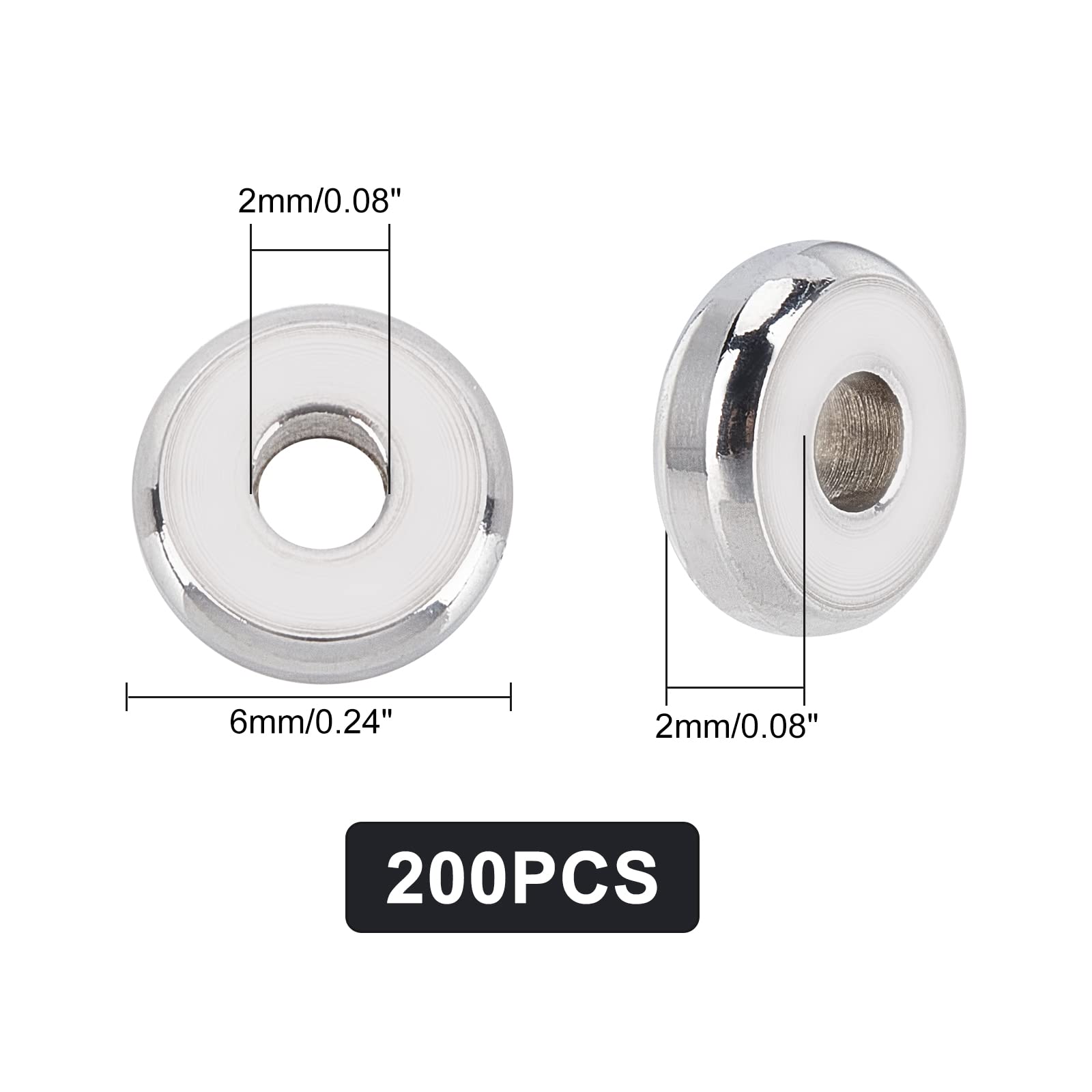 Perles Intercalaires Acier Inoxydable 6mm - Lot 100 Pièces (or Et Argent) - Pour Bijoux DIY - Trou 1.8mm