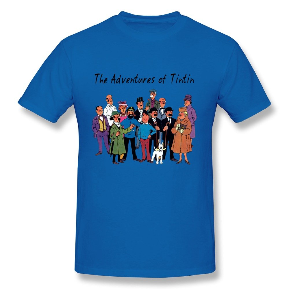 Men's Tintin Characters T Shirts XX-Large RoyalBlue