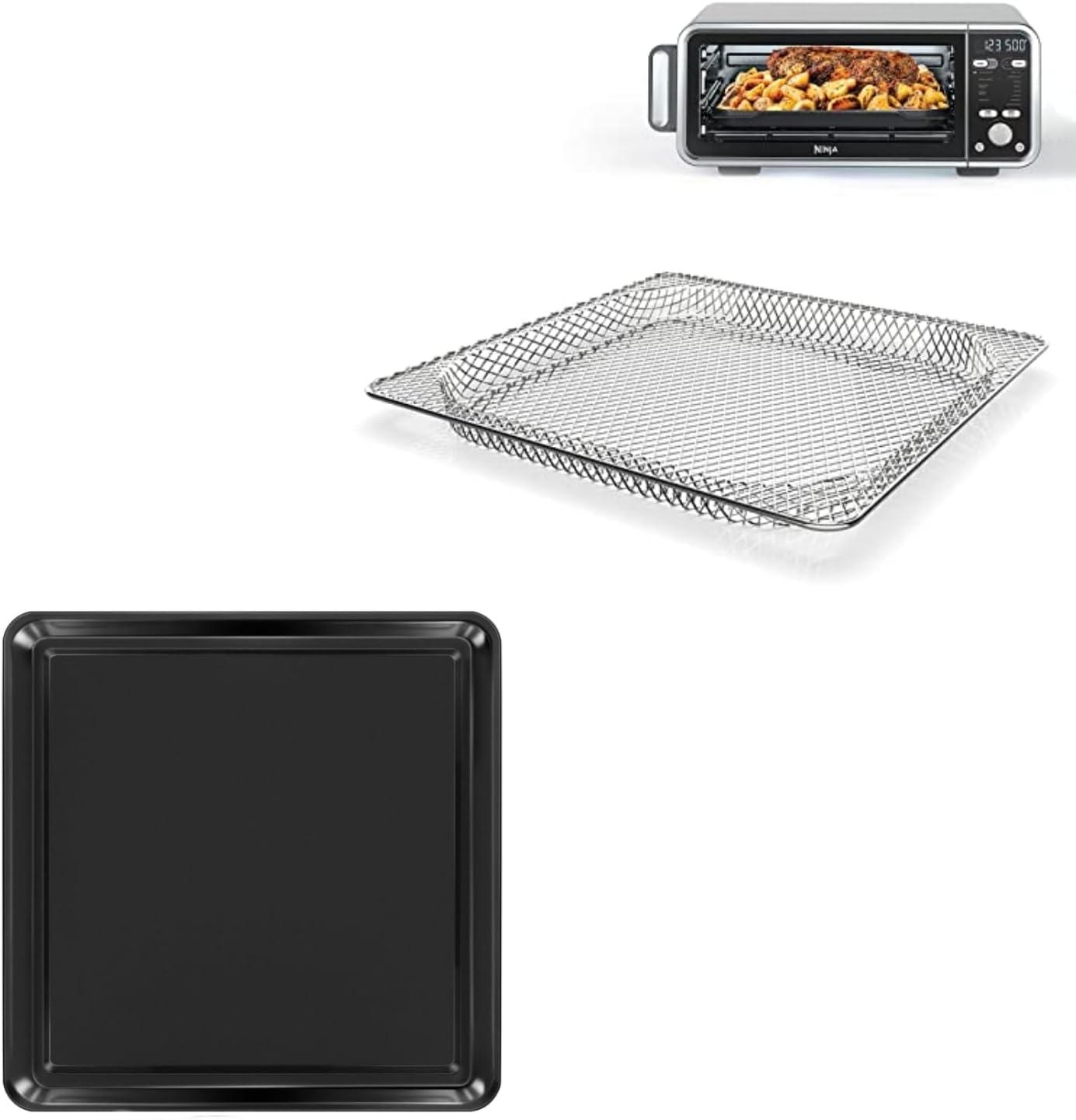 Baking Sheet and Air Fryer Basket for Oven Replacement for NINJA SP100 SP101 SP102