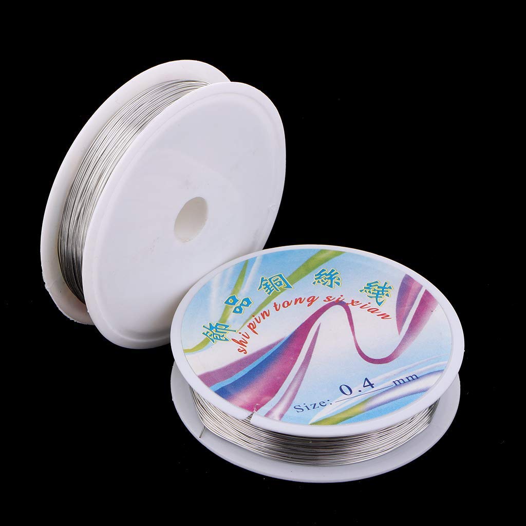Lot de 2 rouleaux de fil de cuivre pour bijoux - 0,4 mm (0,3 mm)