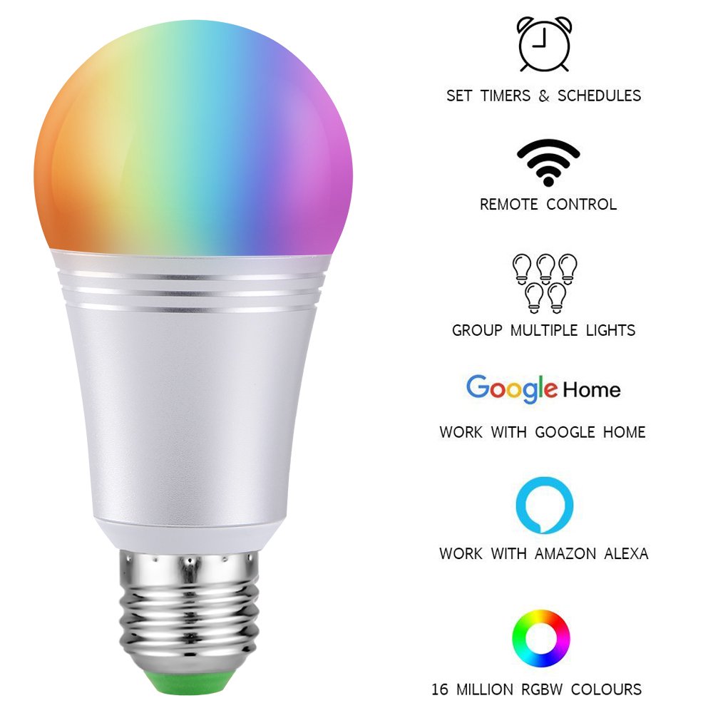 Amazon Co Jp スマートled電球 Wi Fiスマートバルブ6000 K調光機能付きカラーchangingスマートフォン制御さデイライト ホワイトナイトライト Noハブ必要な Works With Amazonエコーalexa Googleホーム E26 White Light Diy 工具 ガーデン