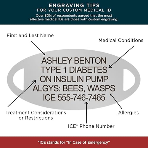 Miniatura 3 de Pulseras de alerta médica para mujer, pulsera de identificación médica de acero inoxidable con diseño floral de puerta antigua, grabado