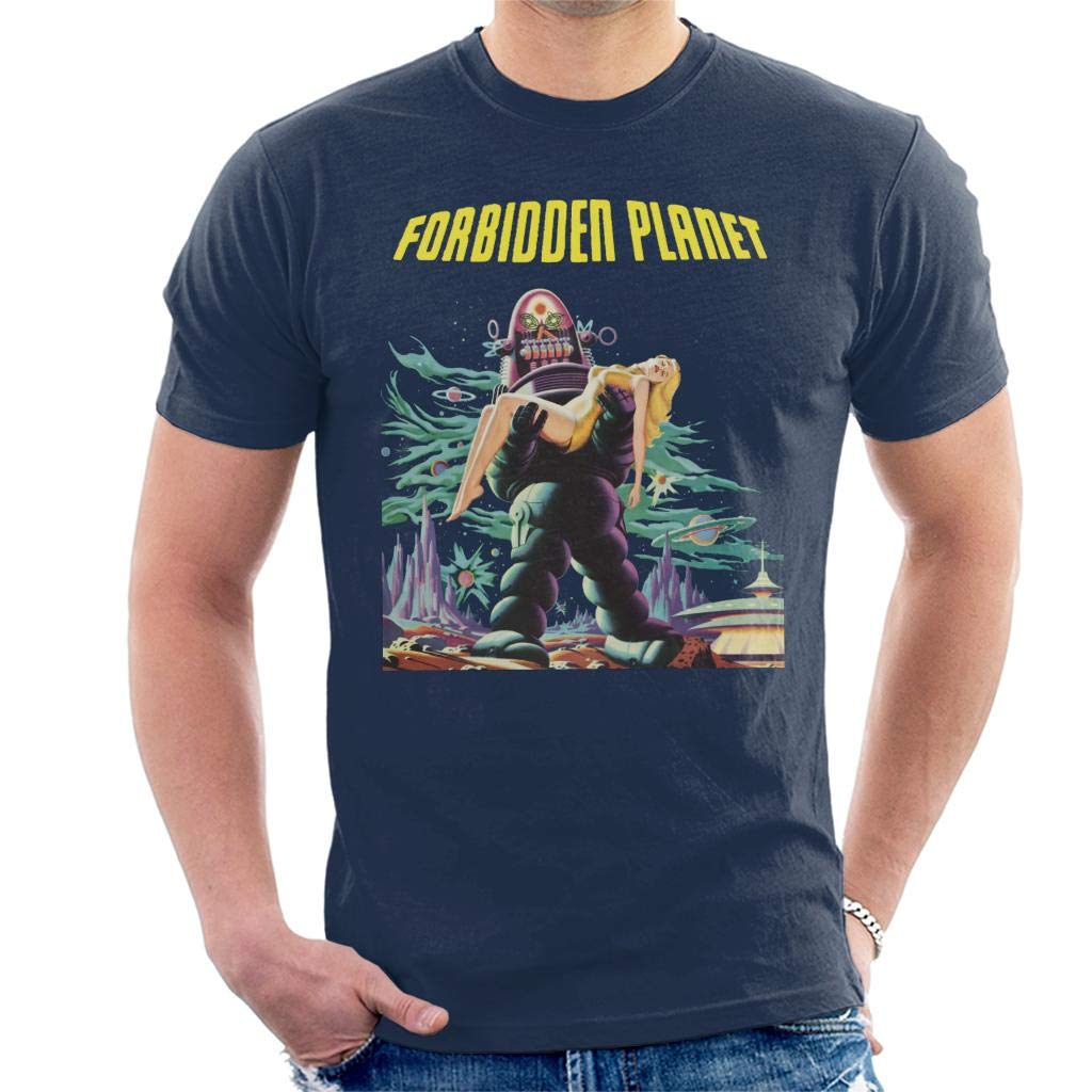 Forbidden Planet Movie Poster Men's T-Shirt Navy Blue