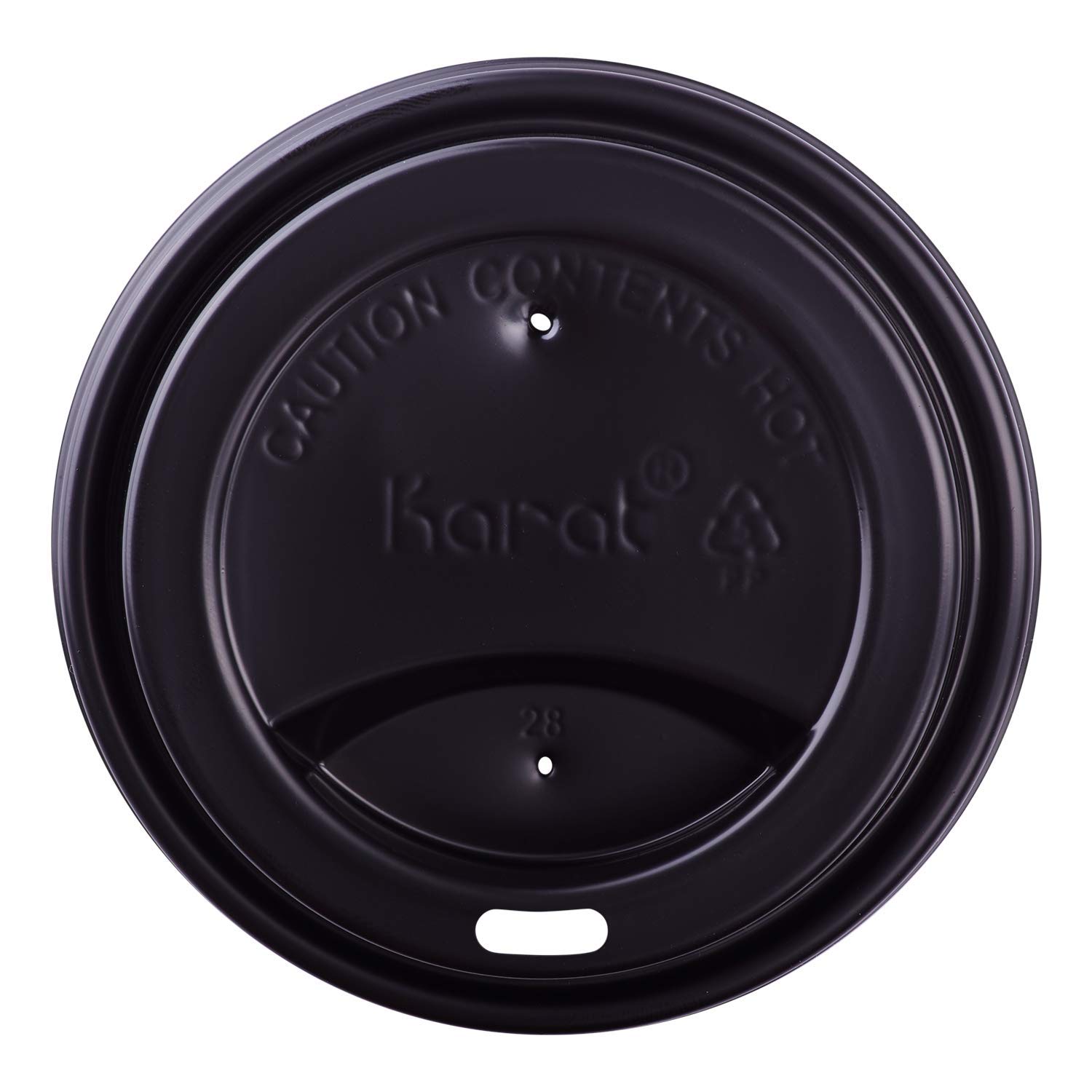 Karat C-KDL516B-PP 10-24 oz. Sipper Dome Lid - Black 1, 000 Ct