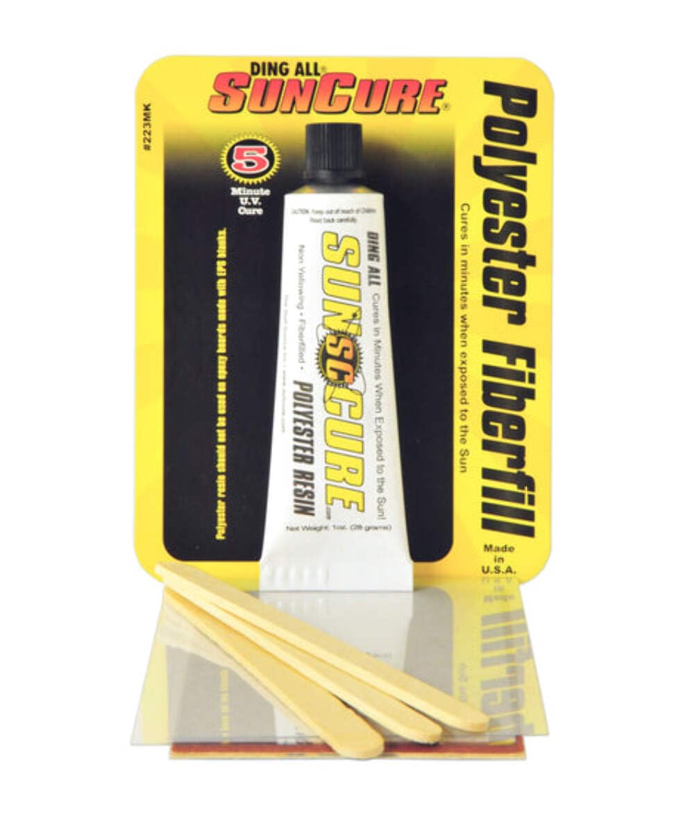 Ding All Sun Cure Kit reparación tablas surf fibra poliéster 28g transparente