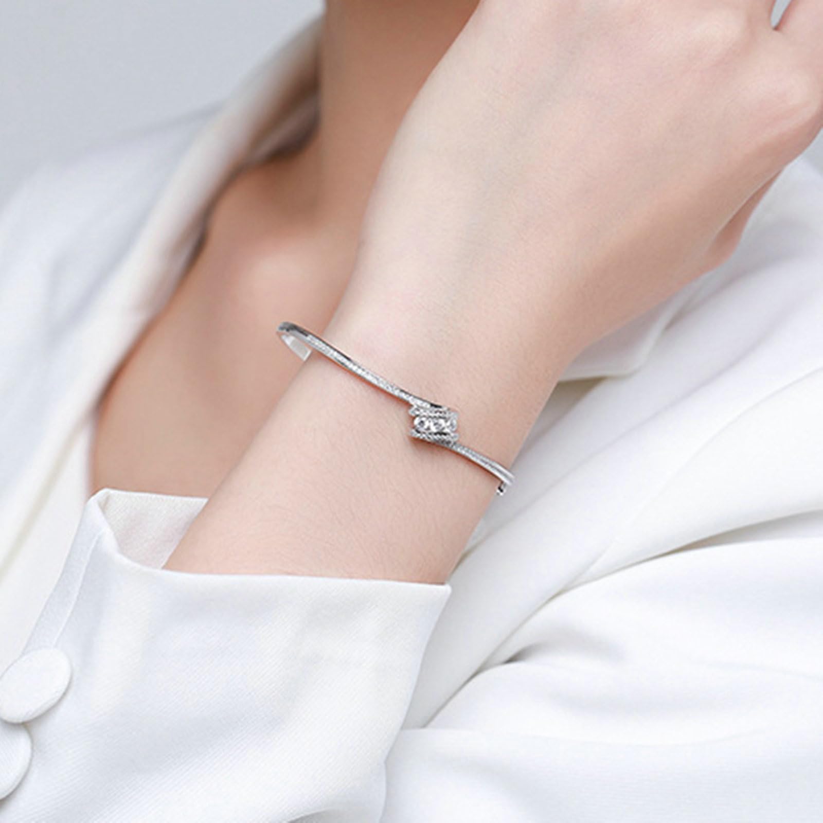 Pulsera de platino 950 para mujer, 54-60 mm de diámetro, nudo con