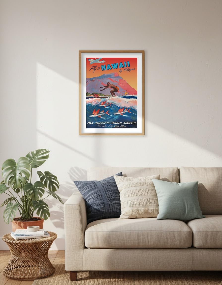ビンテージ ハワイ 50'sマトソンライフアートプリント ！ Amazon.com: Fly To Hawaii by Clipper - Pan American World Airways