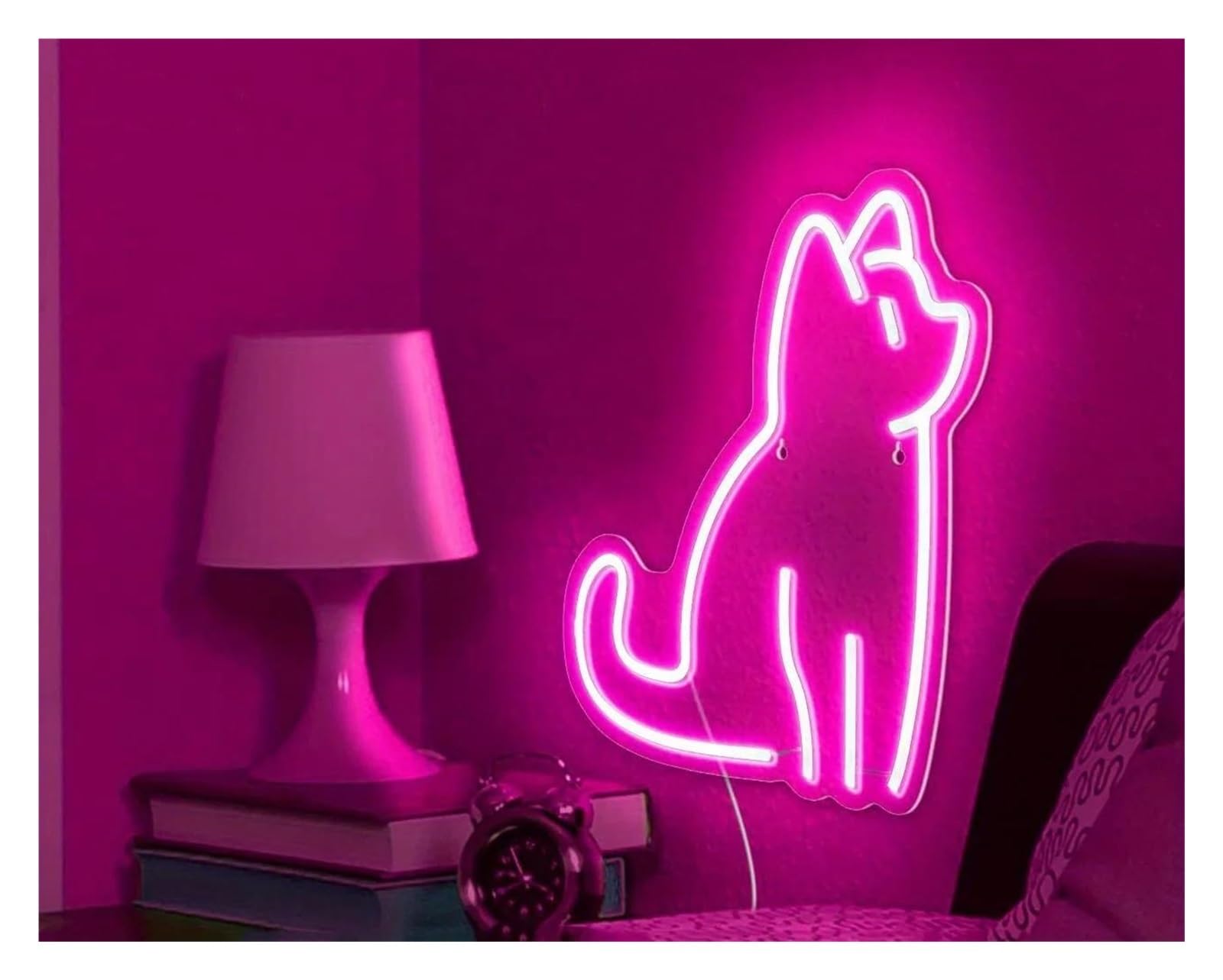 néon signe Néon Chat, Alimenté Par USB, Intensité Variable, Pour Café, Salle De Jeux, Décoration Murale De Fête 30x34cm