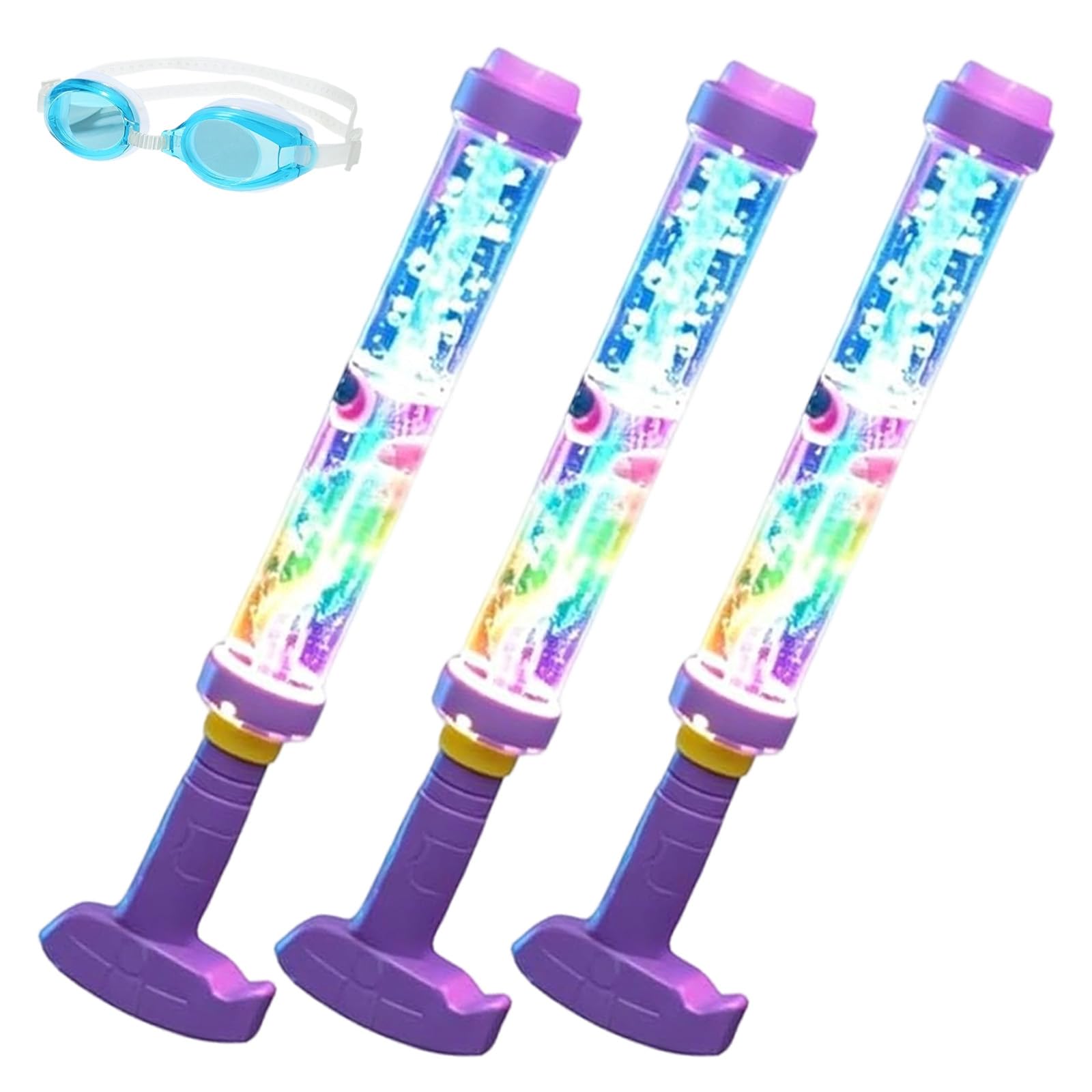 Blaster ad acqua a LED arcobaleno incandescente, spara fuochi d'artificio, divertimento estivo che si apre come per magia, pistola ad acqua arcobaleno per feste in piscina all'aperto giochi d'acqua