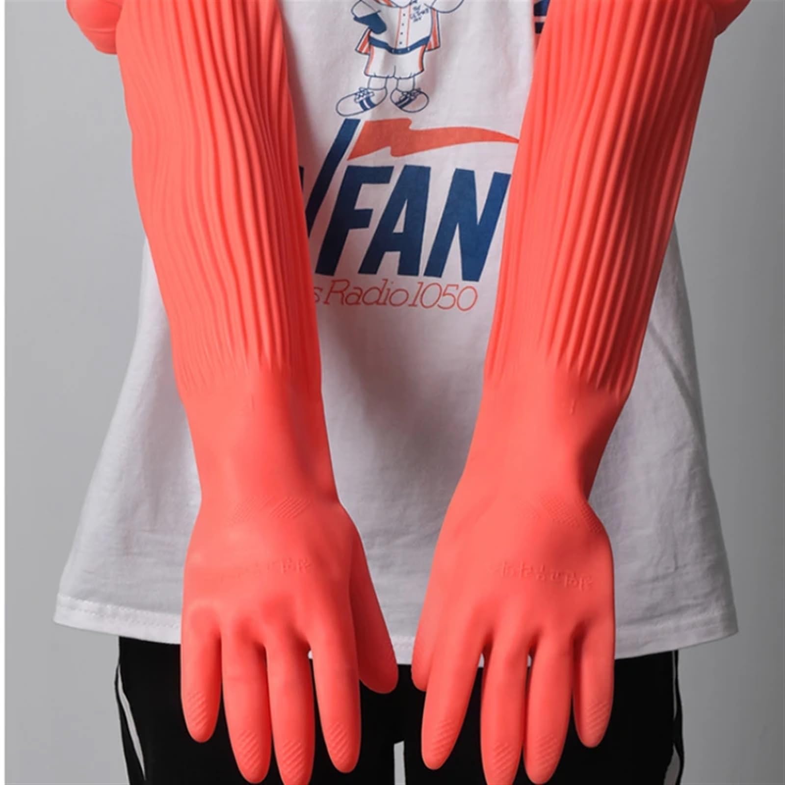 saubere Handschuhe, Verlängerte Spülhandschuhe, Haushaltsreiniger(45cm Red,S)