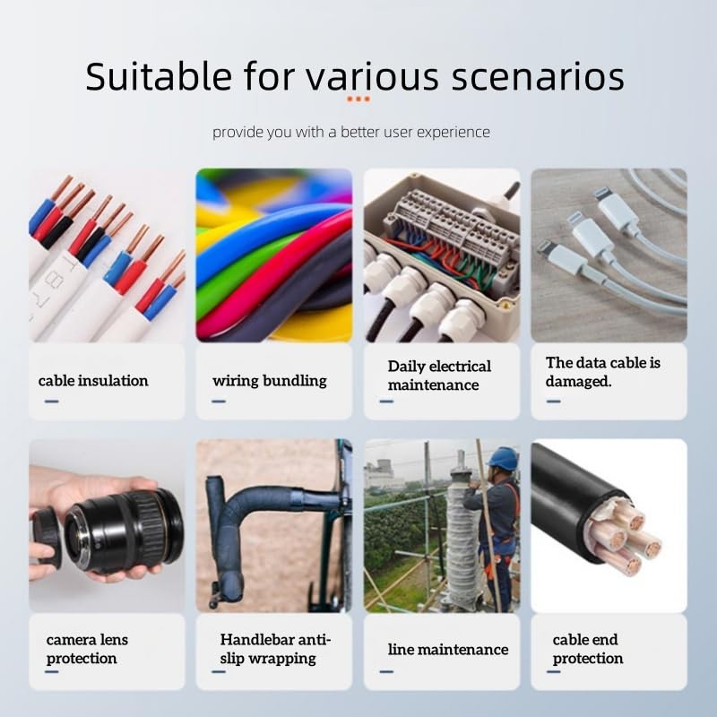 1PC Flame-Retardant Electrical Tape 600V/2000V - 0.13mm Self-Fusing PVC Insulation for Wiring/Circuit, No Chemical Hazard Tape (18mm Width, Yellow/Red/Green/White/Black)​, White, 20M