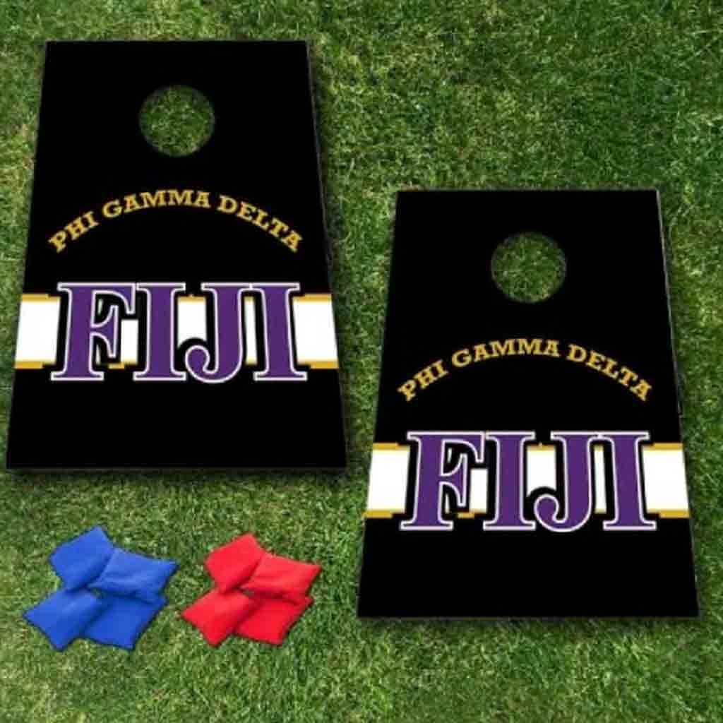 VictoryStore Cornhole Games - Fiji Cornhole Bag Toss Game - Horizontal Stripe - 8 Bags Included