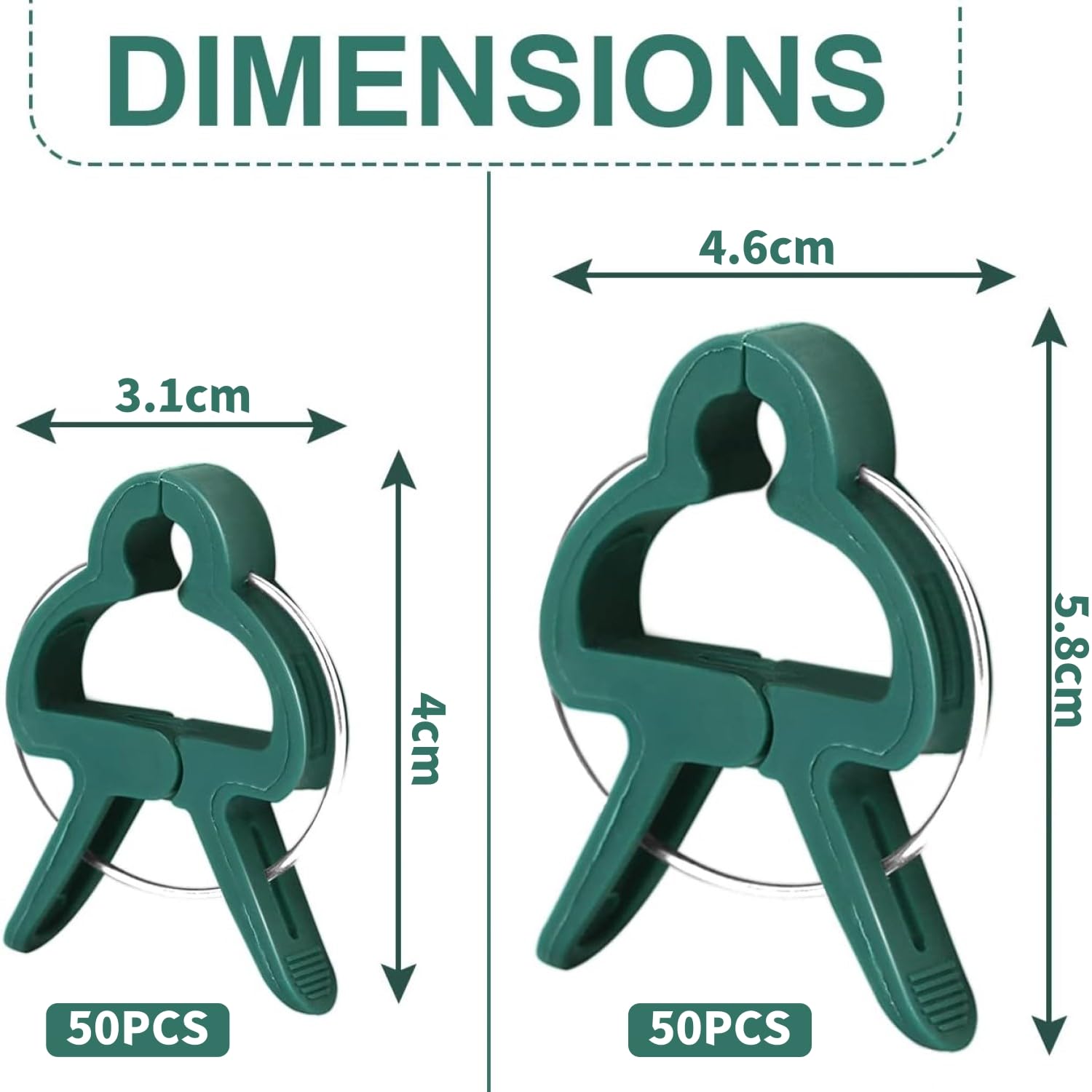 WHATON 100 PCS Plantes Jardin Clips 2 Tailles Plantation Support Pinces