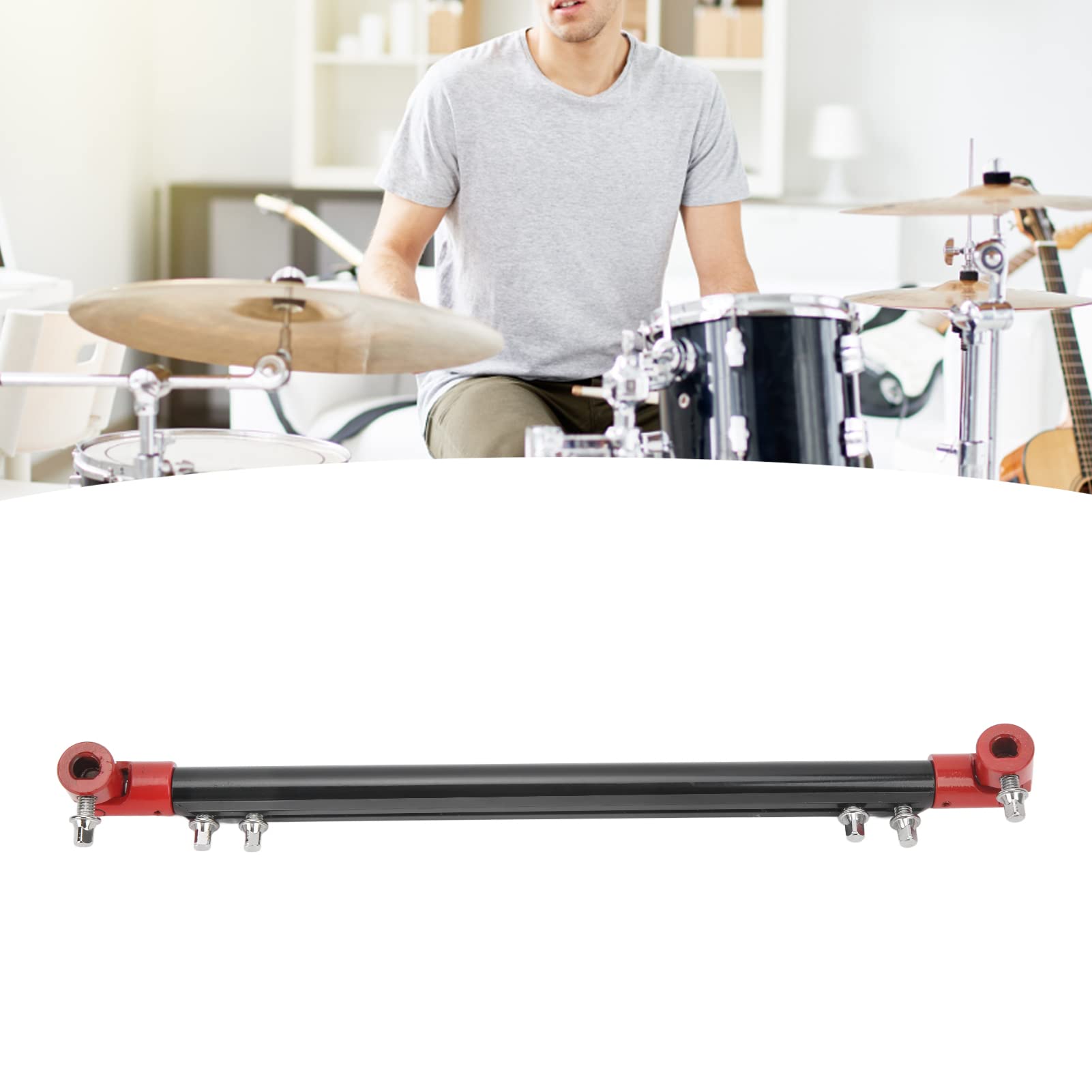 Professionelle Doppel-Bassdrum-Pedal-Verbindungsstange für Trommelhammer – Robuste Dual-Trigger-Verbindungsstange für Musiker und Schlagzeuger (BLACK)