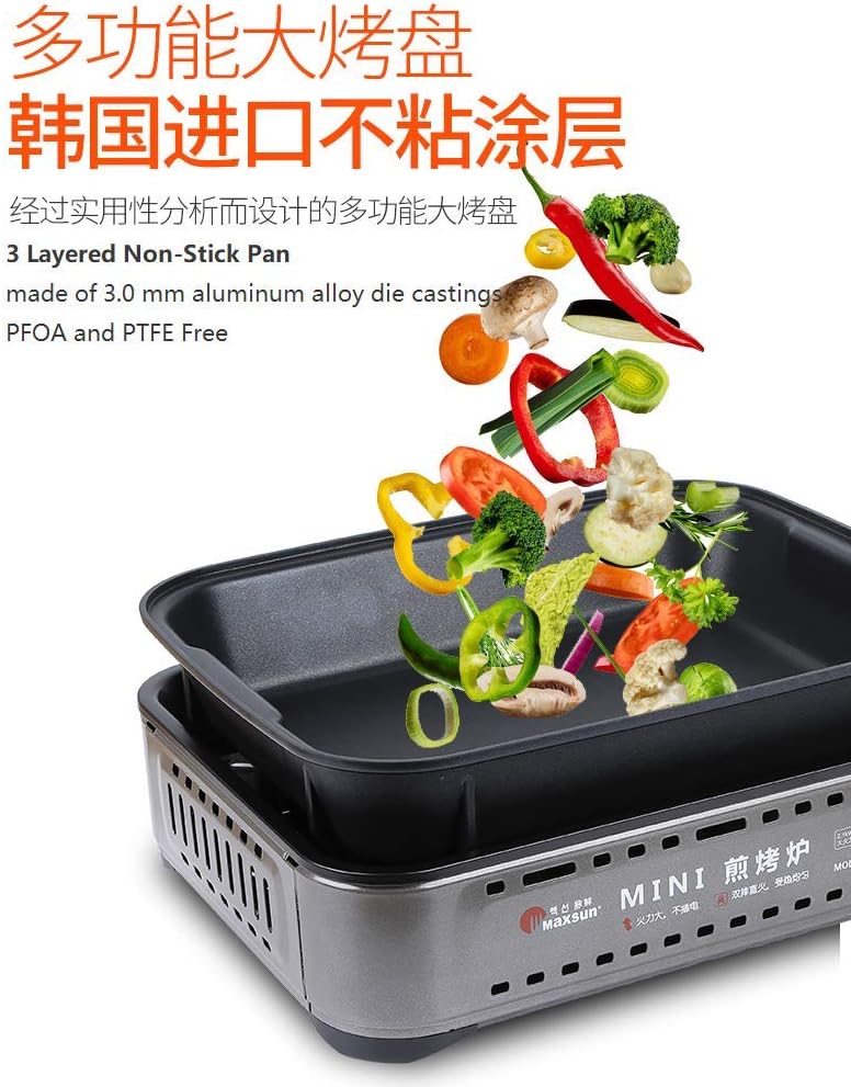 7,250BTU with Carrying Case Outdoor/Indoor BBQ Stove Camp Stove Gill Pan Gas Stove Maxsun