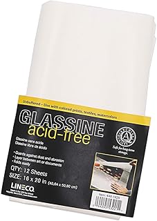 Lineco, 16x20 Glassine Sheets, Acid-Free Unbuffered Interleaving Tissue, White