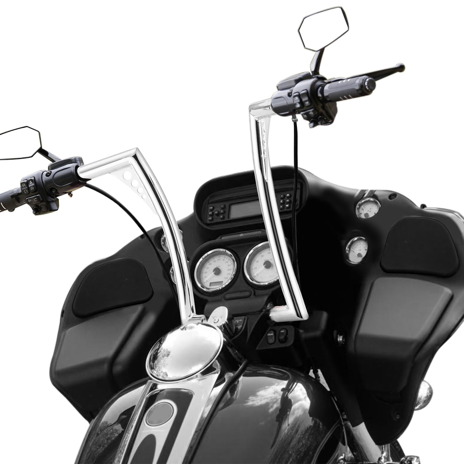 14 Inch Pre-wired Harley Handlebars For Touring Softail Dyna 14\, image size:1601x1601
