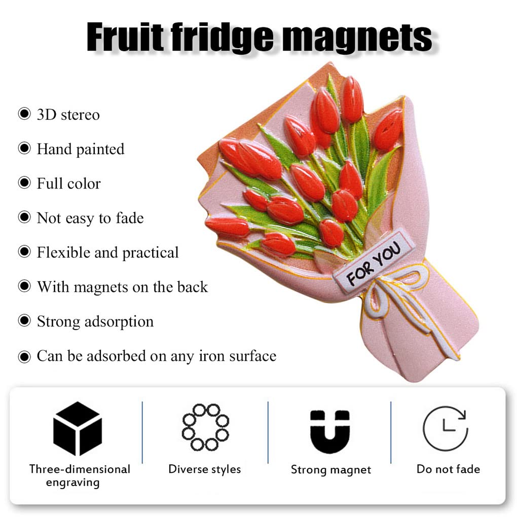 Calamite per Frigorifero Decorativi, Magneti Frigo Fiori Calamite Frigo Fiori Adesivi per Frigorifero Fiori Magneti del Frigorifero con Fiore Magneti Decorativi per il Frigorifero
