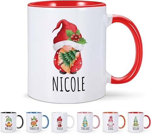 Miniatura 1 de Taza de café de gnomo personalizada, tazas de Navidad, regalos de gnomo de Navidad para niños, familia, amigos, rellenos de calcetines de Navidad,