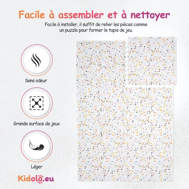 Tapis De Jeu Enfant Terrazzo Orange