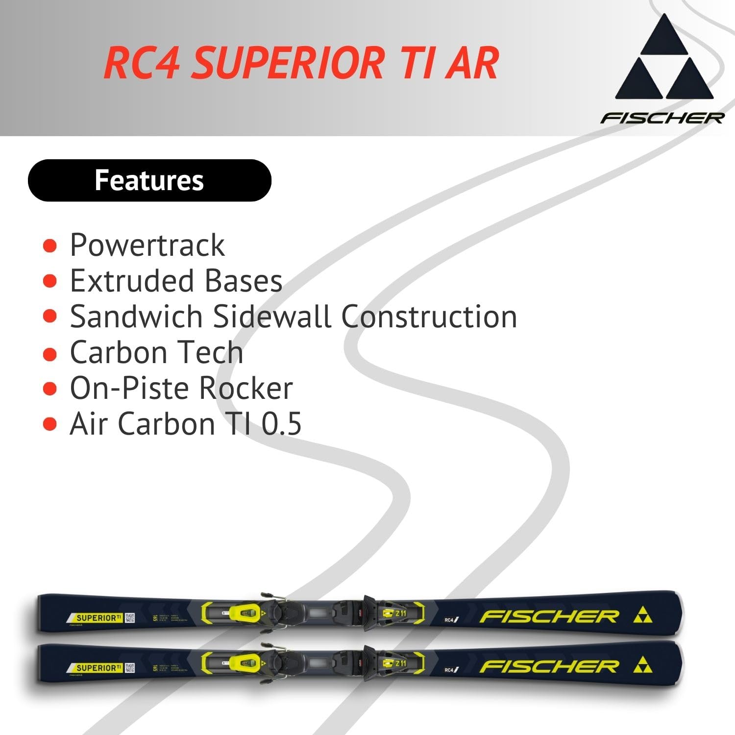 Ski Alpinski Carvingski - Fischer RC4 Superior TI AR - On-Piste-Rocker - inkl. Bindung RC4 Z11 Z3-11 - für fortgeschrittene und Gute Fahrer - Carvingski für präparierte Piste