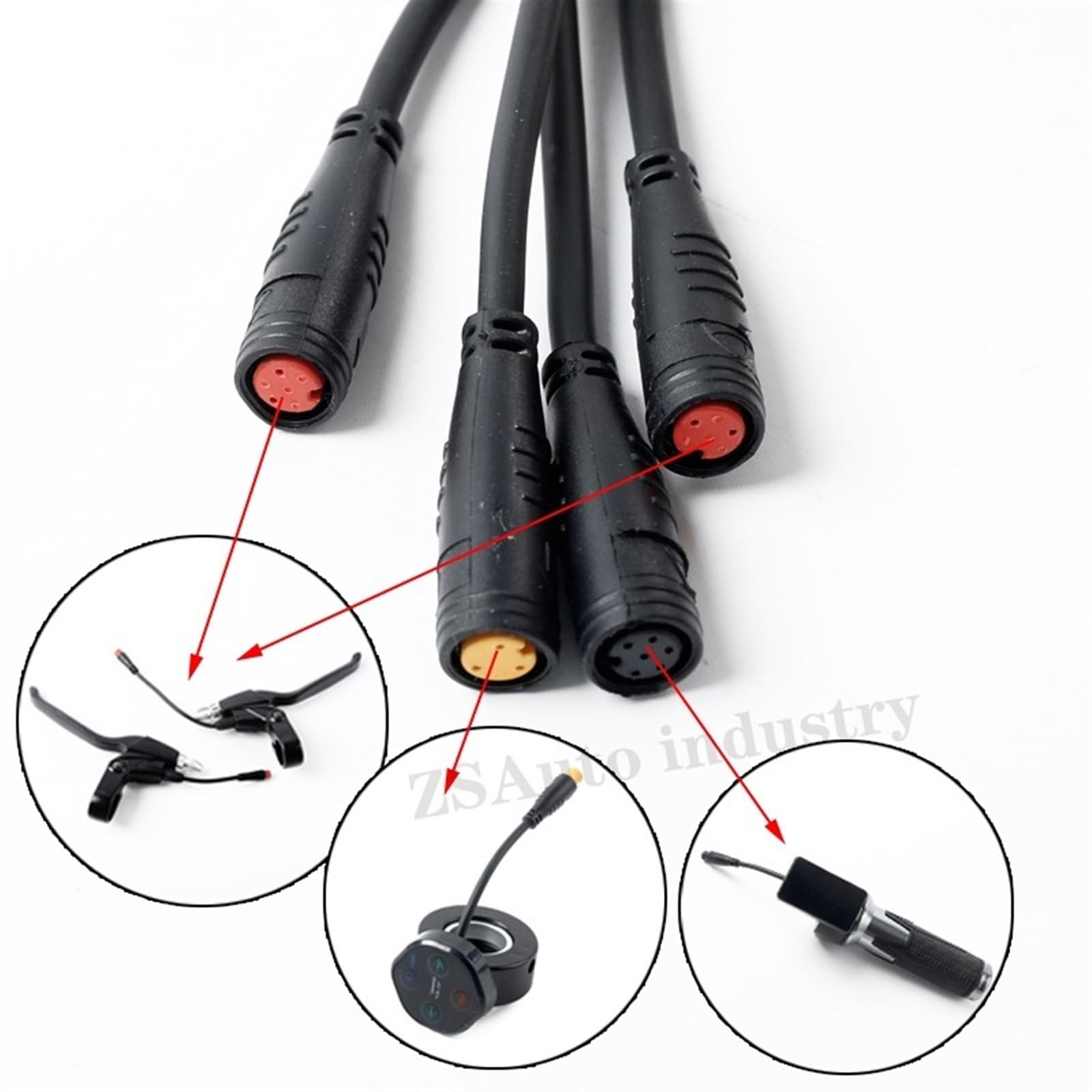 TF901 48V E-Bike Scooter Allarme antifurto Regolatore di velocità senza spazzole remoto Display LCD Acceleratore Twist Grip Manubrio Regolatore per monopattino elettrico(Three pin switch)