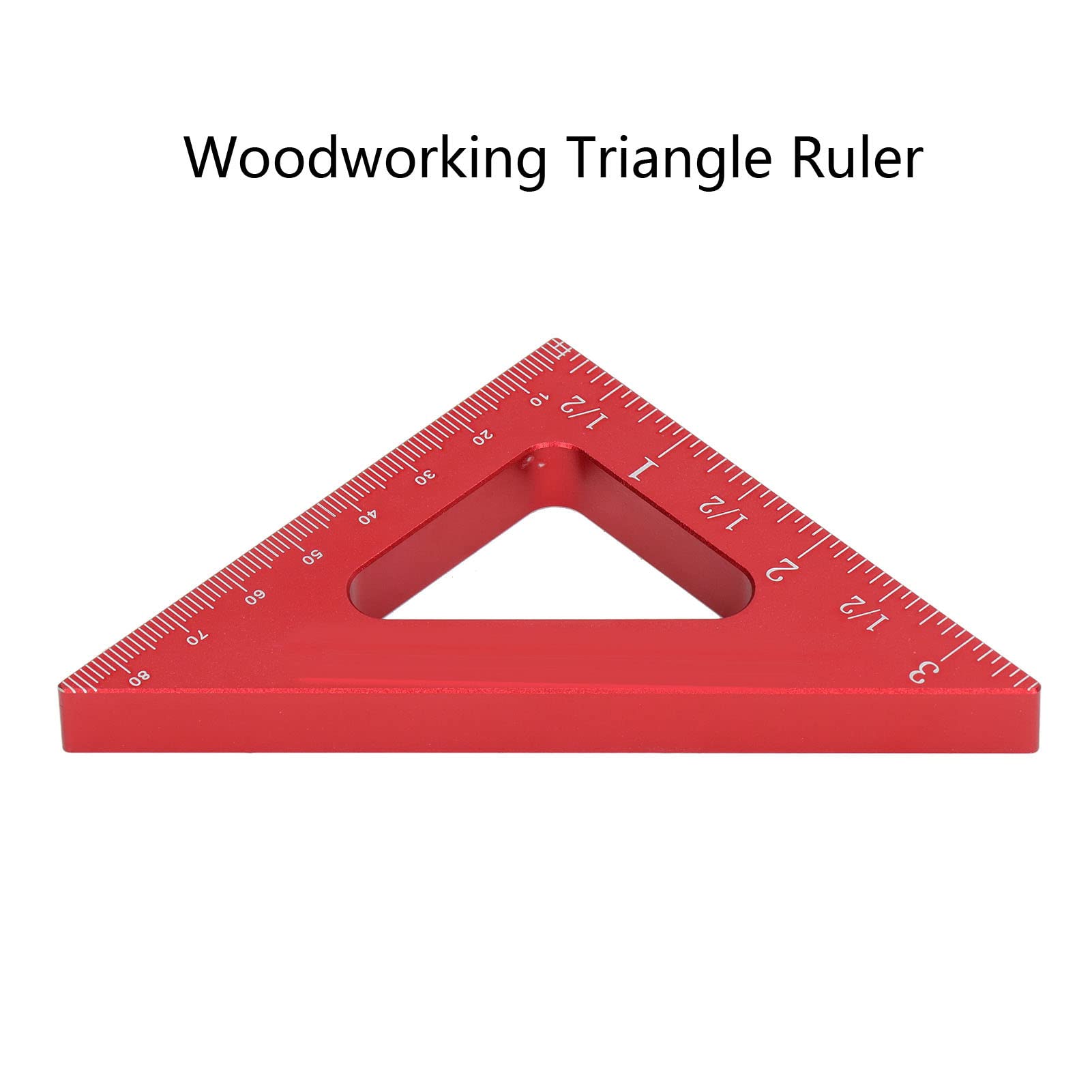 45/90 Degree Layout Thickened Ruler, Woodworking Ruler, Aluminum Alloy Square with Inch Metric Scales, for Woodworking Measurement, Height