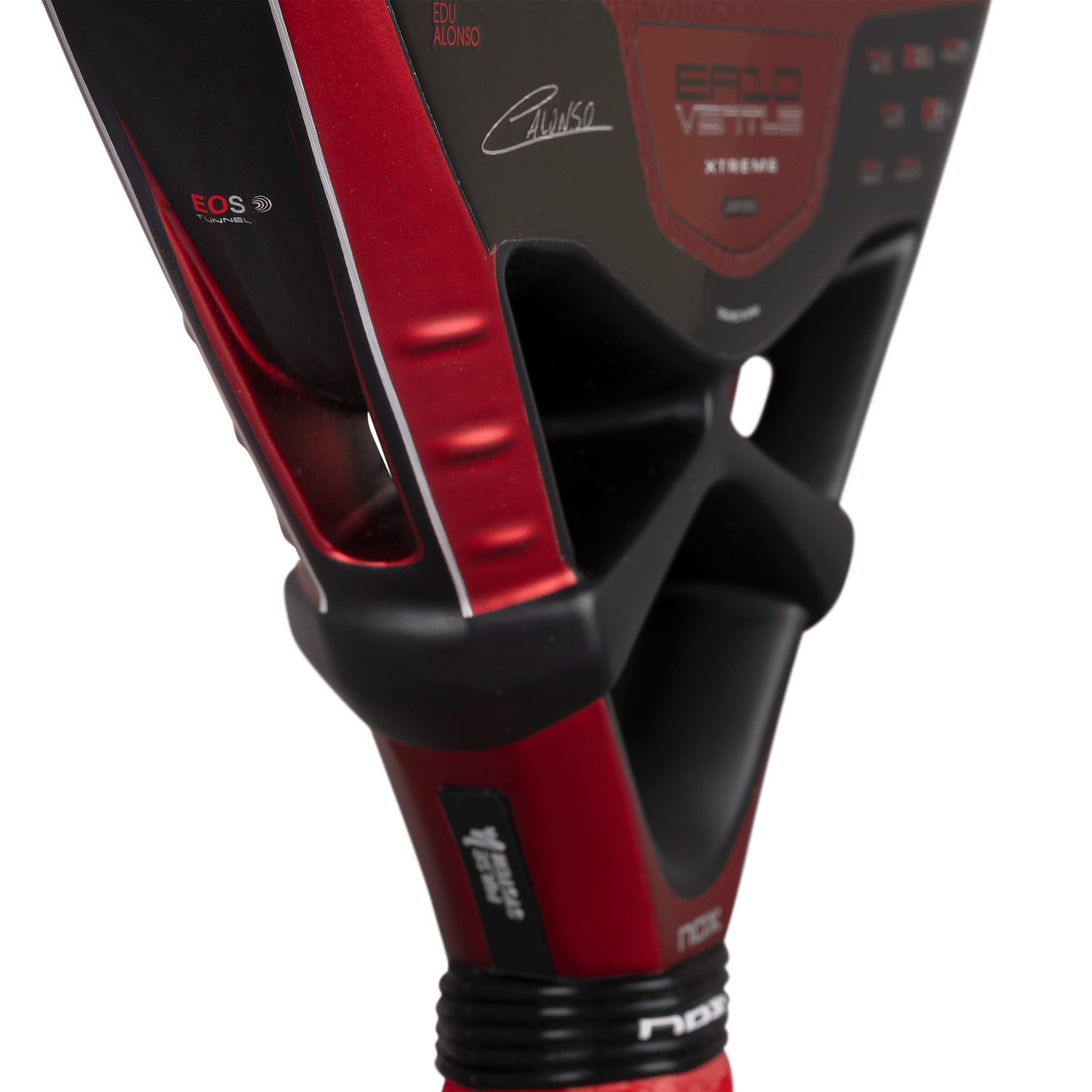 Nox Edu Alonso EA10 Ventus Hybrid 12K Xtrem Padel Rakieta, Czerwony/Czarny