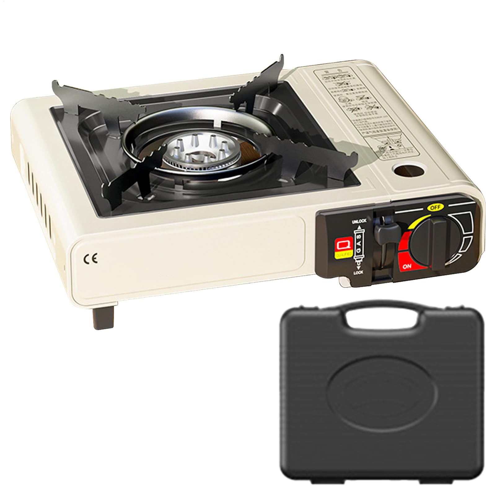 Fornello Da Campeggio Portatile Leggero Compatto Antivento Multifunzione | Griglia Barbecue Piano Di Cottura Fornello Bruciatore Multifunzione, Riscaldamento Rapido, Portatile per Campeggio, Escur
