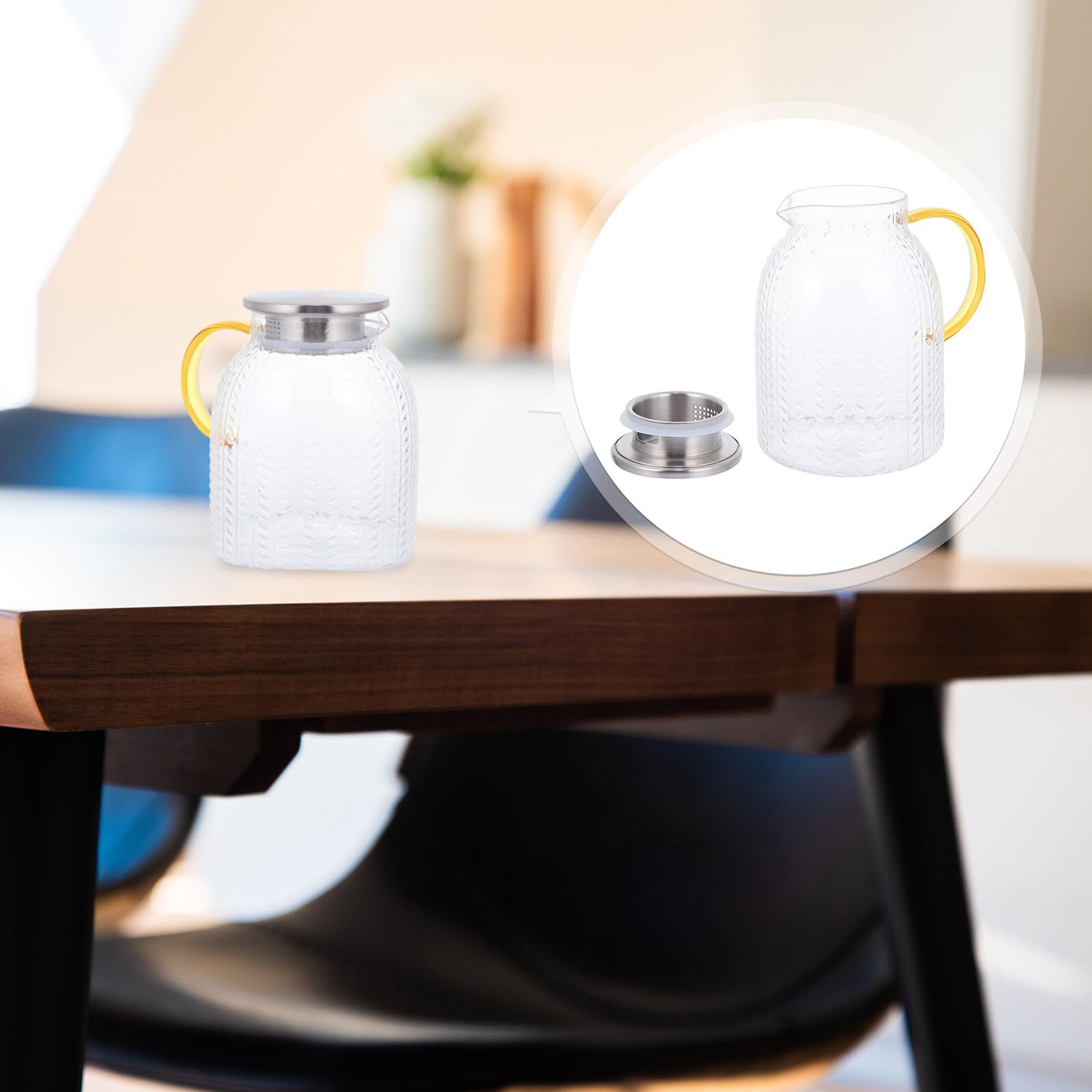 Jarra de Agua de Vidrio Transparente 1800ml para Uso Doméstico