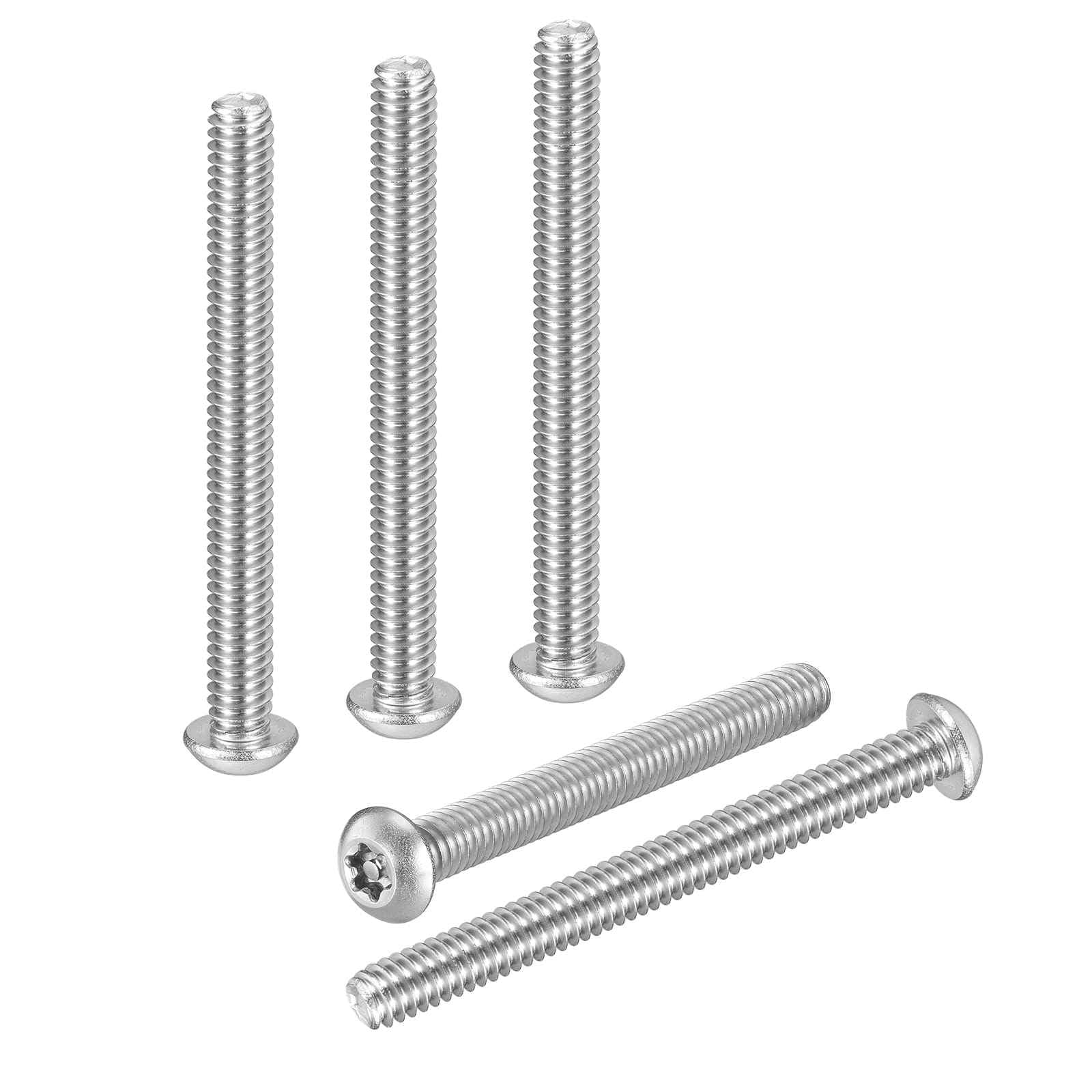 1/4" x2-1/2 Pan Head Torx Security Screw - 10Pack - Good for Machinery - 304 Stainless Steel Tamper Proof Torx Security Fasteners - Silver Tone