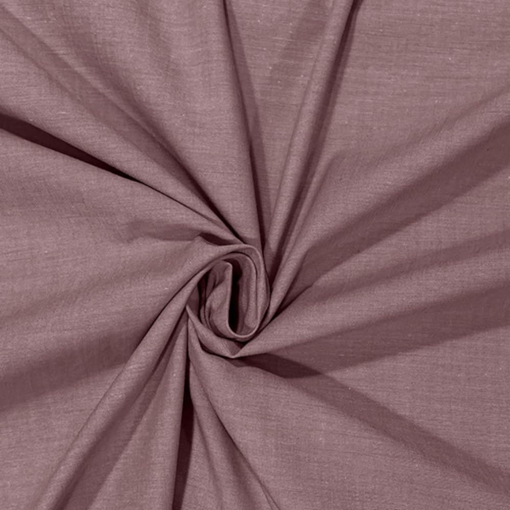 Chambray Fabric Yarn Dyed Woven 100% Cotton Dressmaking 144cm Wide (Price Per Metre) (Mauve)