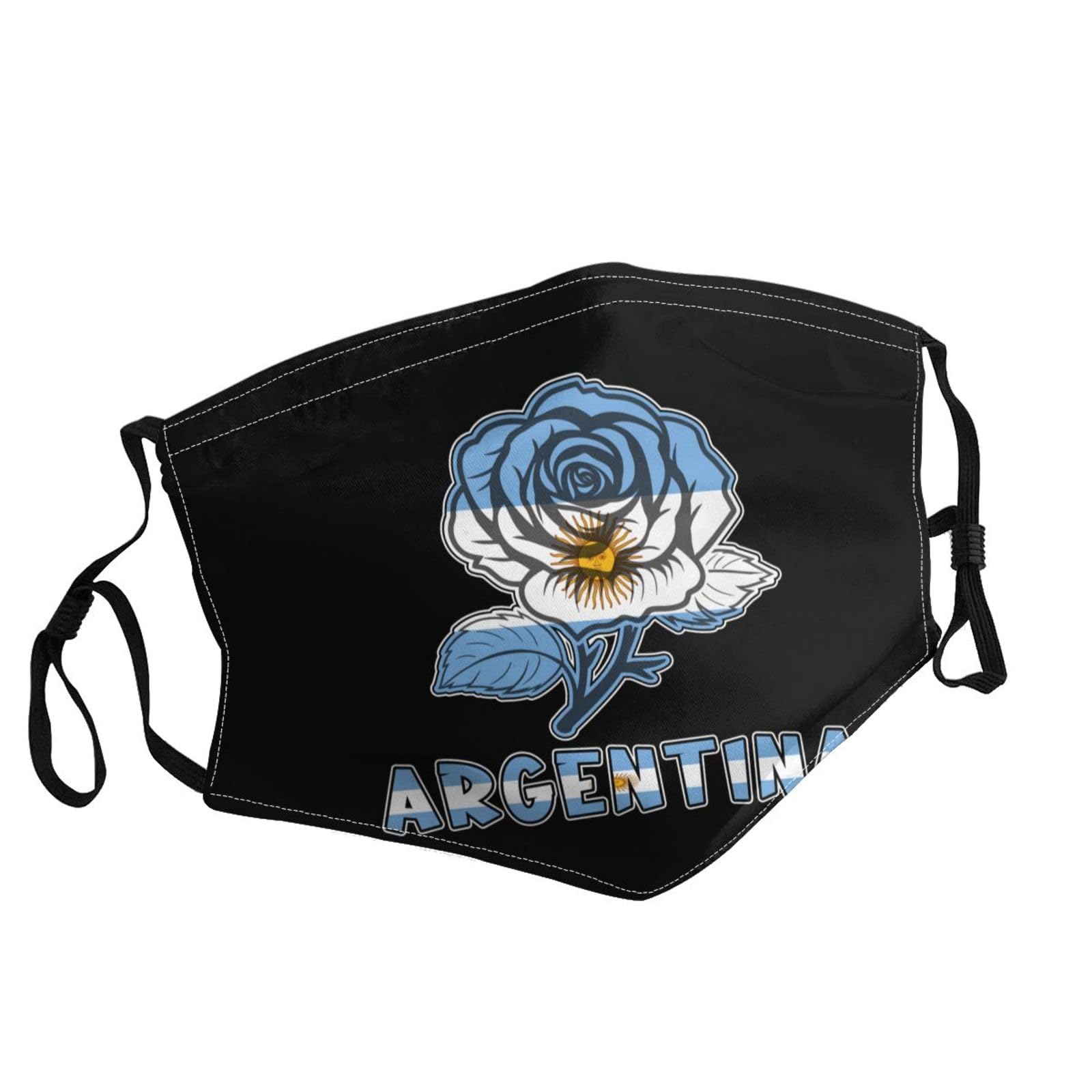 Argentina Argentine Flag Rose Flower Face Mask Breathable Balaclavas Adjustable Washable Masks