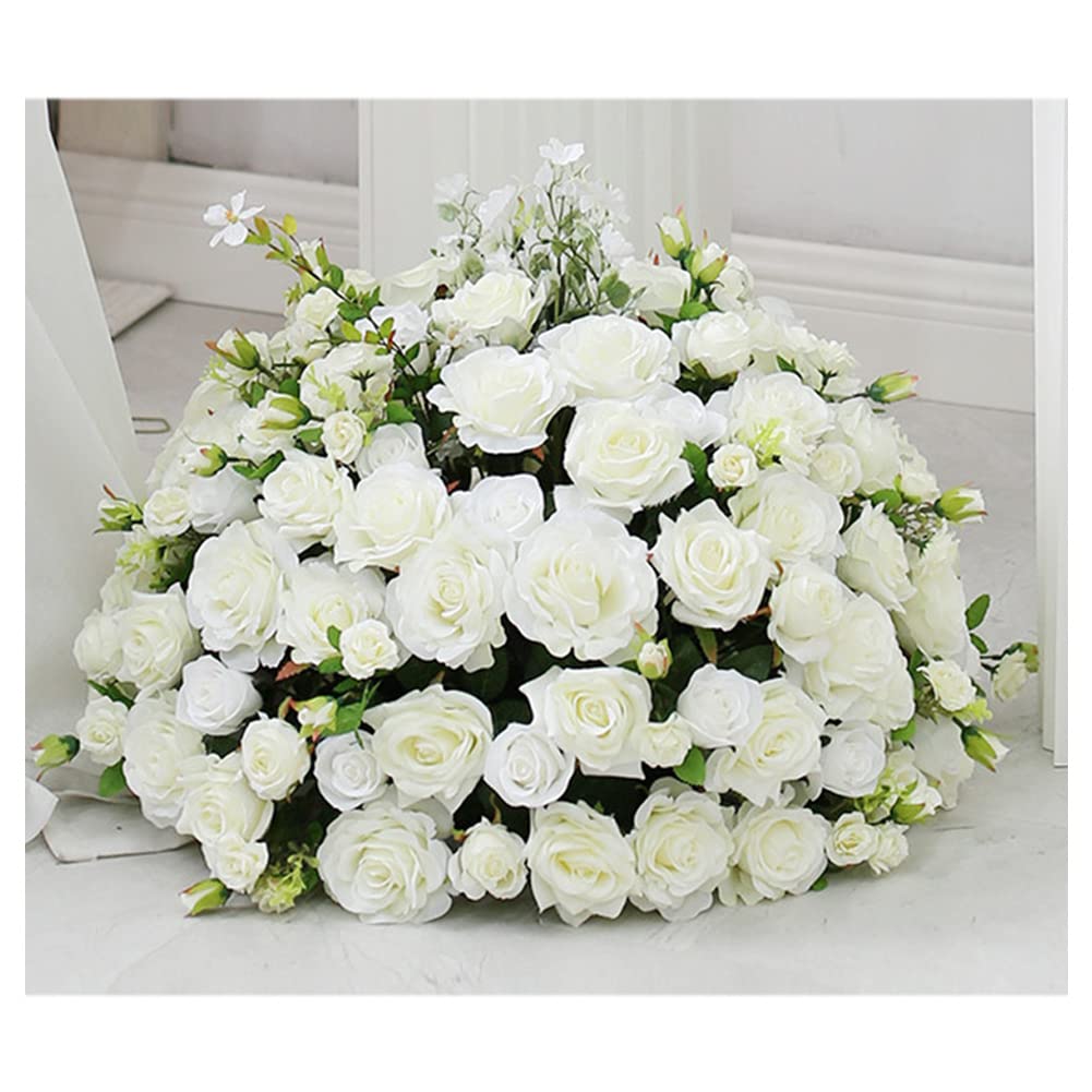 Balle florale grand hortensia blanc et rose de qualite pour centre de table royale
