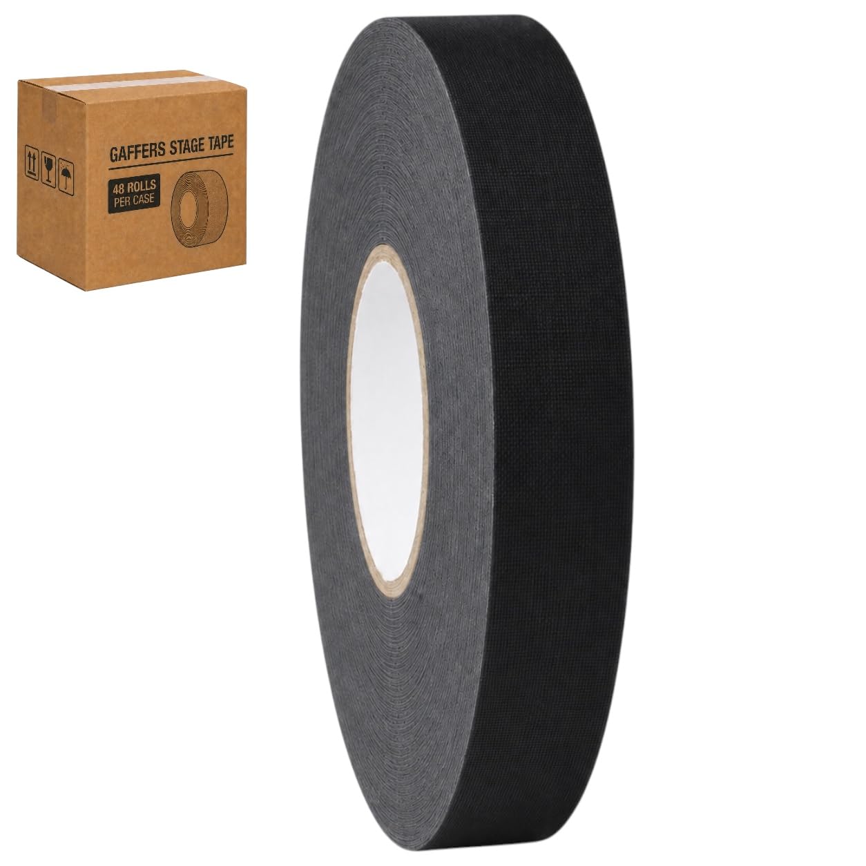 GGR Supplies CGT-80 Gaffers Stage Tape, Black, 1 in x 60 yd, 48-Pack