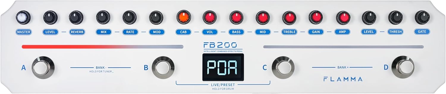 Superiore view dei comandi e degli interruttori a pedale FLAMMA FB200