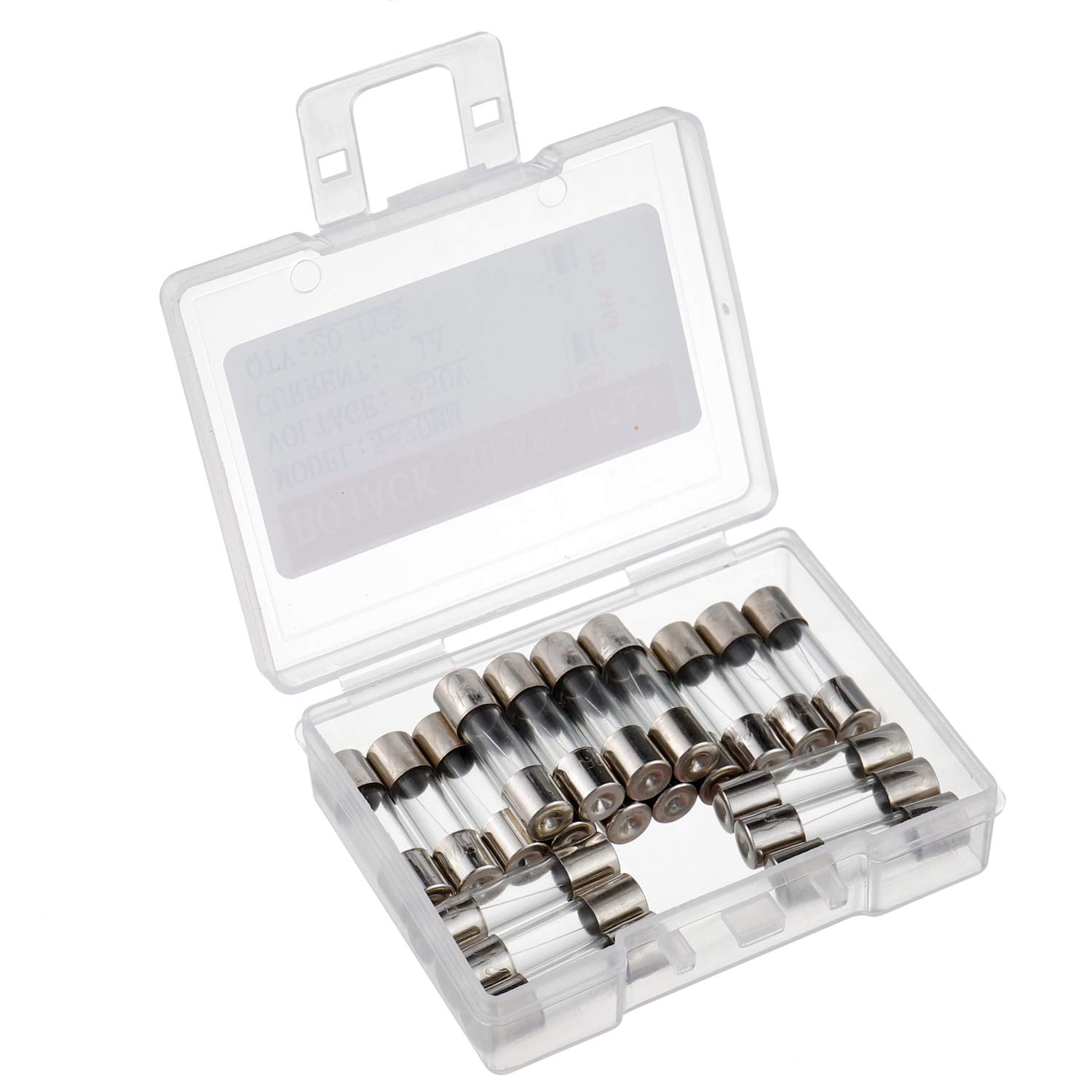 Fusibili In Vetro 5x20mm 1A 250V - Ritardo Di Tempo (T1A) - Confezione Da 5 Pezzi