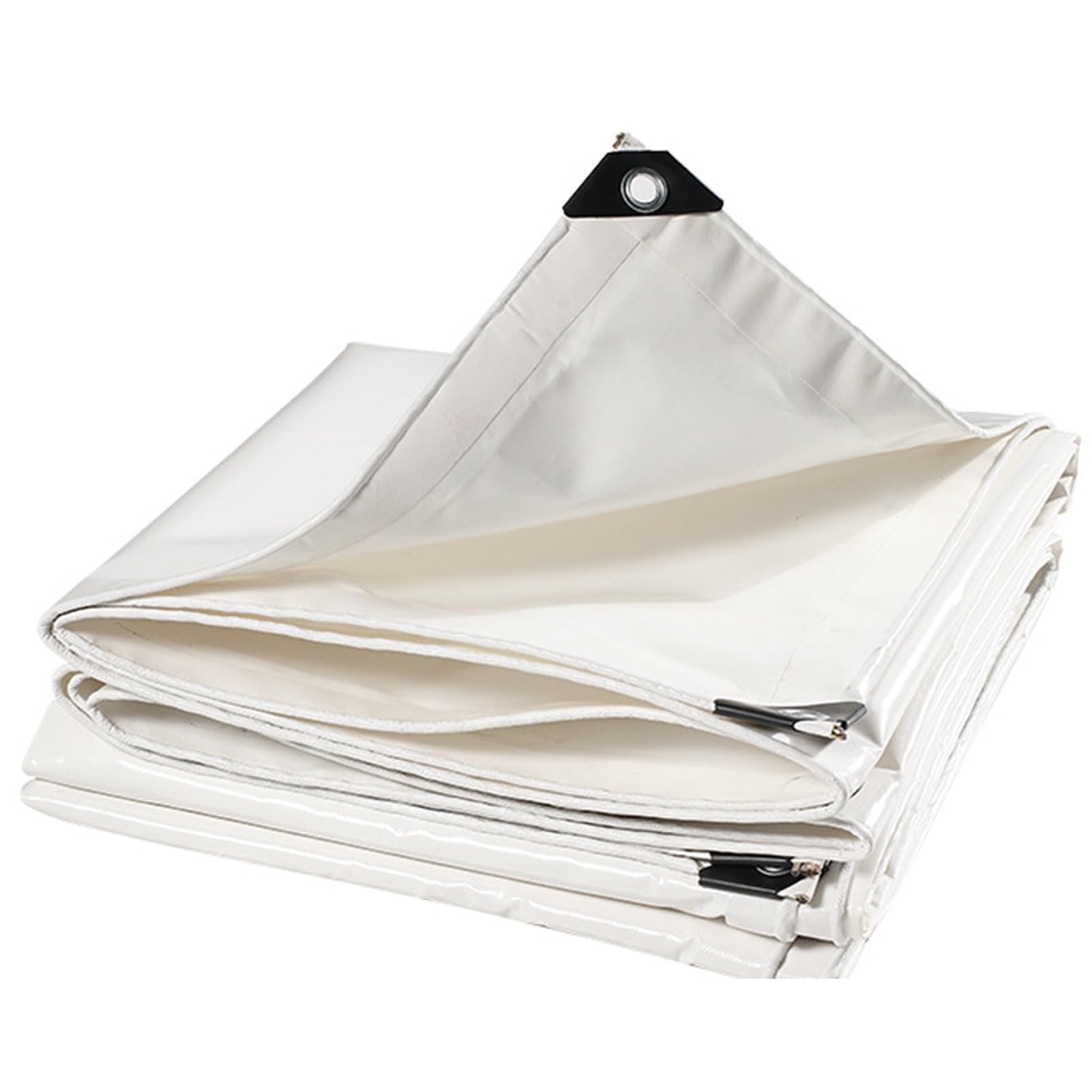 GJZQDKX HeavyDuty White PVC Tarpaulin 5x5m 5x6m 5x7mWaterproof Tarp Sheet with Reinforced Grommets for Furniture Pool Car Caravan Protection (1x2m)