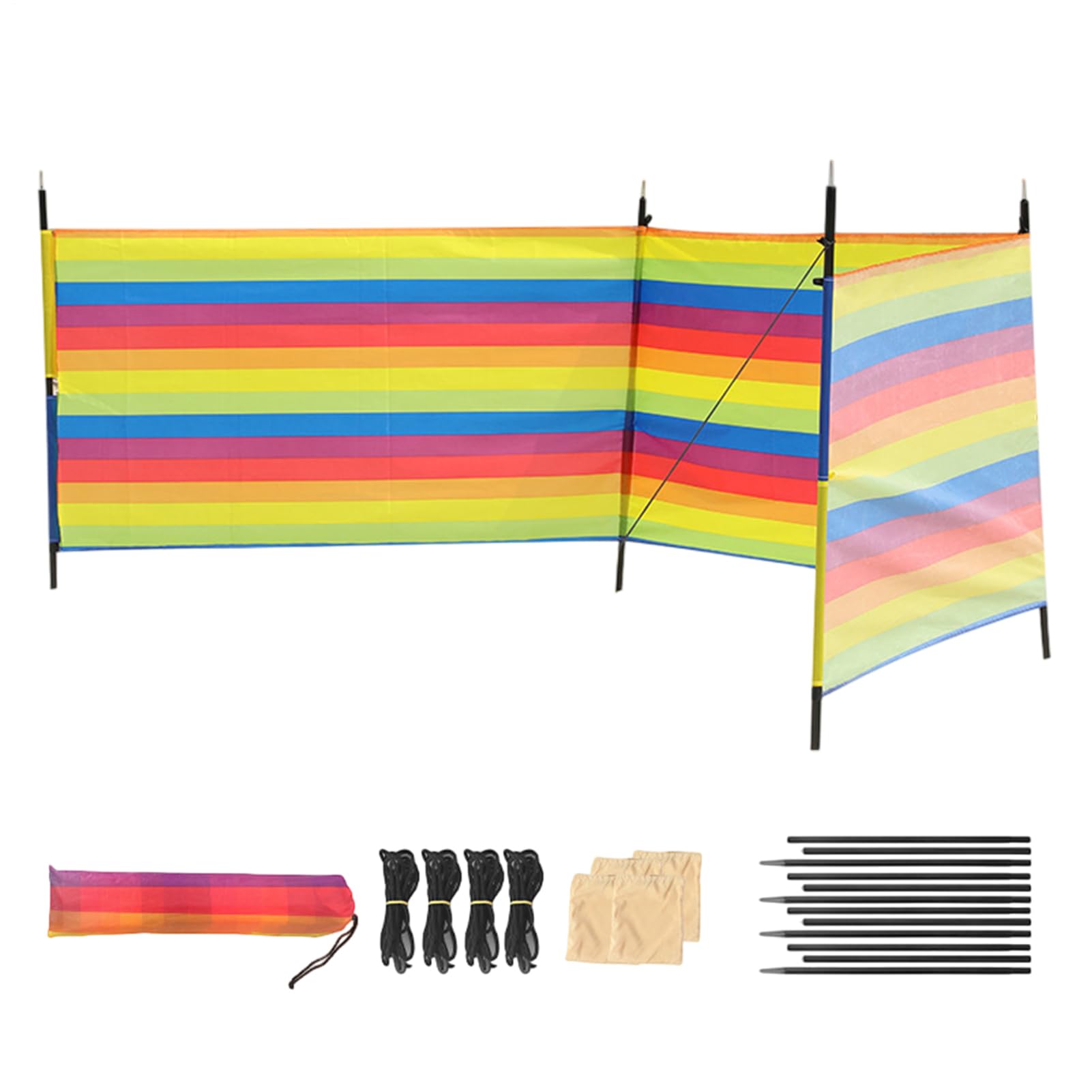 Paravento Da Spiaggia Pali Antivento, Ombra e Borsa | Bloccavento Frangivento Per Campeggio Per Accessori Da Viaggio Vacanze Pesca Picnic All'Aperto In Giardino E Spiaggia