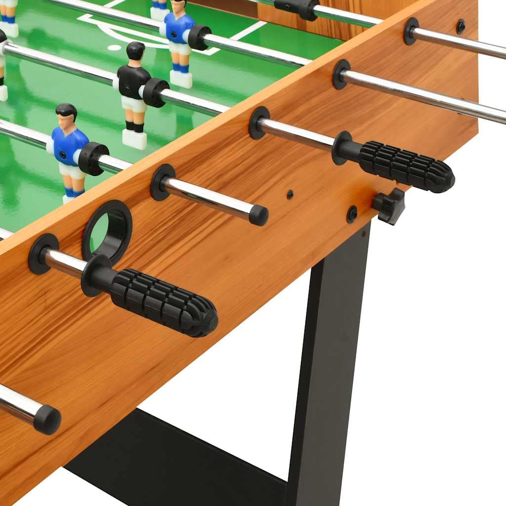 Futbolín plegable 121 x 61 x 80 cm, mesa de fútbol para niños y adultos con 22 jugadores, mesa de juego estable de MDF con soportes para bebidas y asas antideslizantes