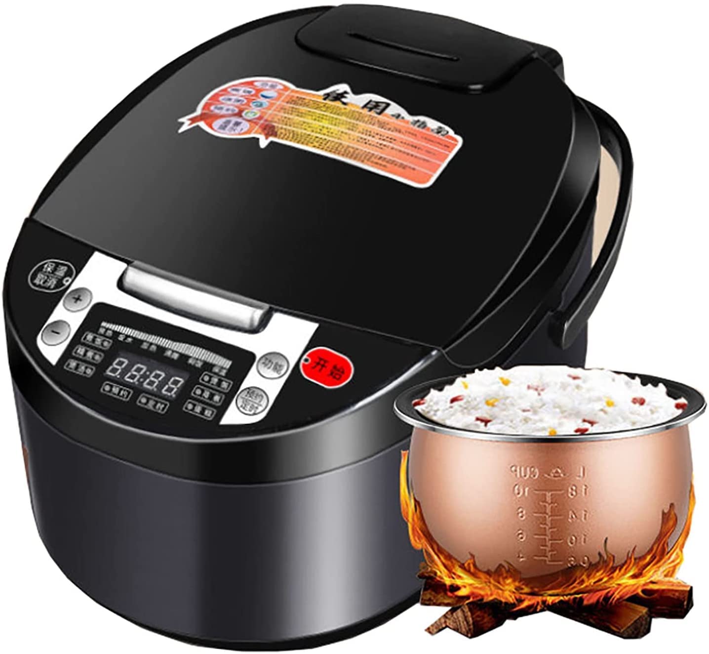 Rice Cooker Household Multifunctional Non-Stick Rice Cooker Intelligent Insulation and 24H Reservation for 1-9 People 5L
