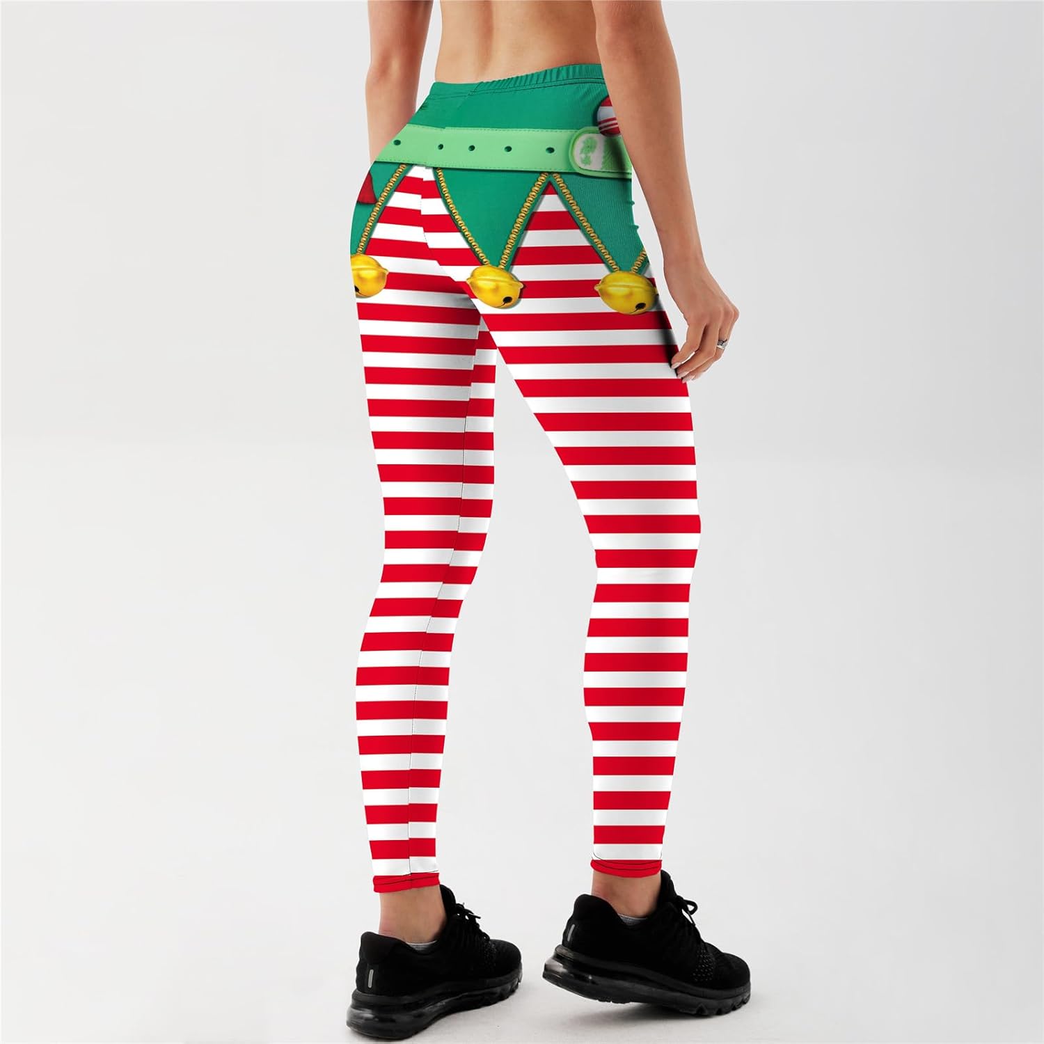 Women's Christmas Compression Yoga Pants, Funny Sports Tights, Red, Green, High Elasticity - Image 5