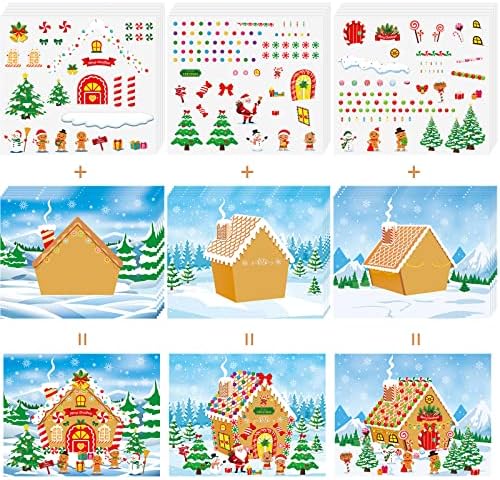 Amazon.com: 30 Pcs Make a Gingerbread House Stickers Gingerbread House ...