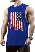 InleaderStyle Men's American Flag Tank Tops Gym Muscle Tees Sleeveless USA Flag Patriotic T-Shirt
