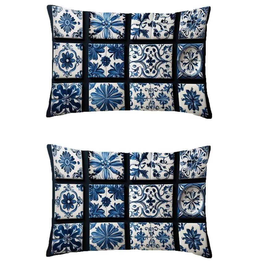 Housse de coussin 60x80cm lot de 2 taie oreiller decoration maison et canape