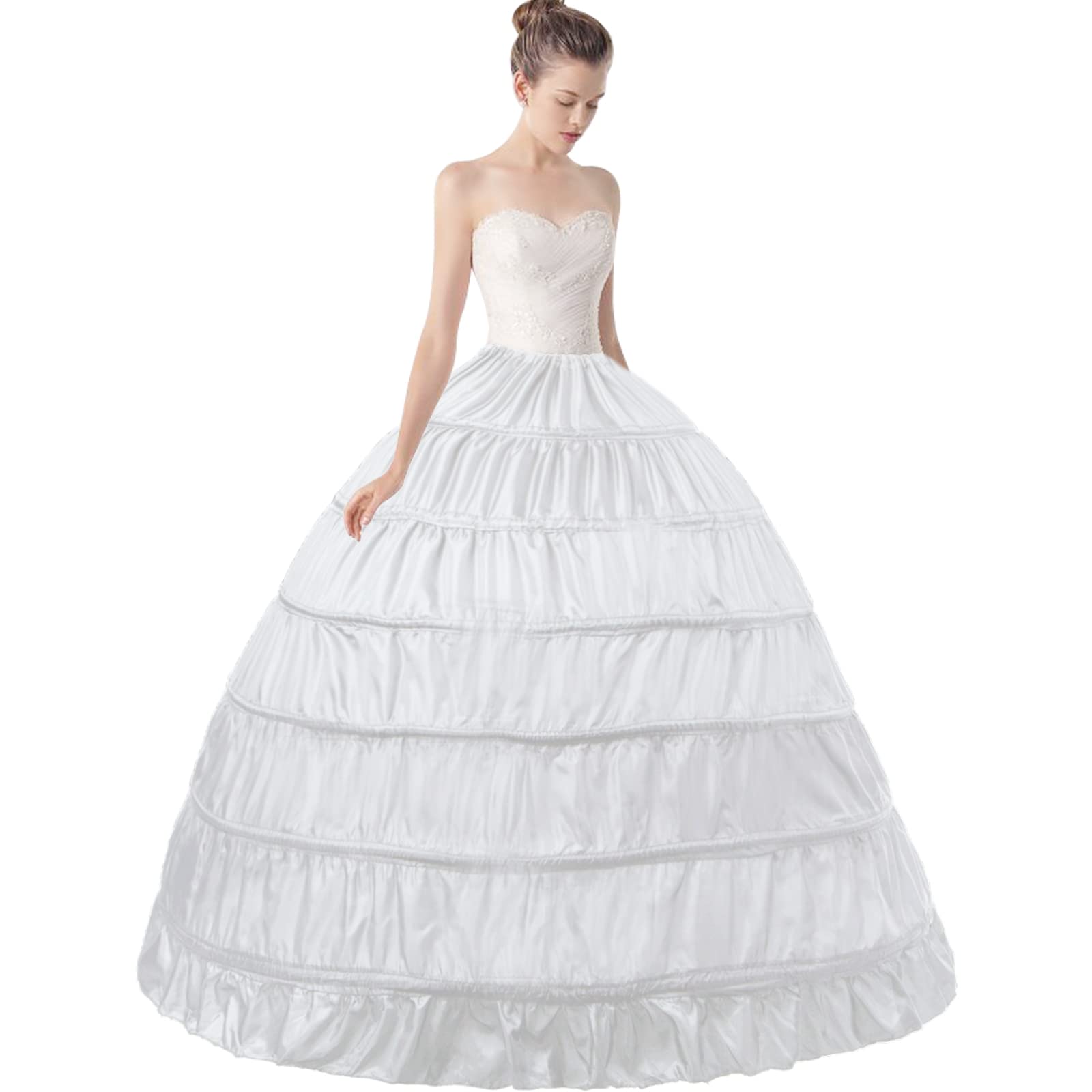 Mojonnie6-Hoops Hoop Skirt Crinoline Petticoat for Wedding Dress Crinoline Underskirt Ball Gown Petticoat for Women Hoopless