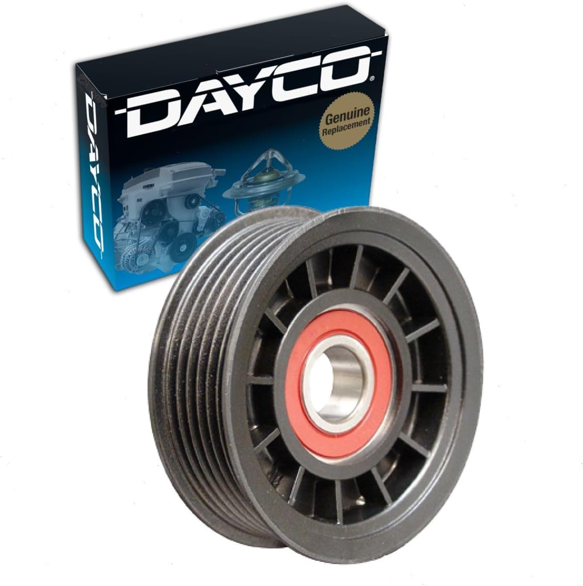 Dayco Grooved Pulley Drive Belt Tensioner Pulley compatible with Dodge Dakota 3.7L 4.7L V6 V8 2000-2010