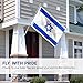 Anley Fly Breeze 3x5 Foot Israel Flag - Vivid Color and Fade proof - Canvas Header and Double Stitched - Israeli National Flags Polyester with Brass Grommets 3 X 5 Ft
